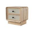 Modern Wooden Nightstand with Two Textured Drawers